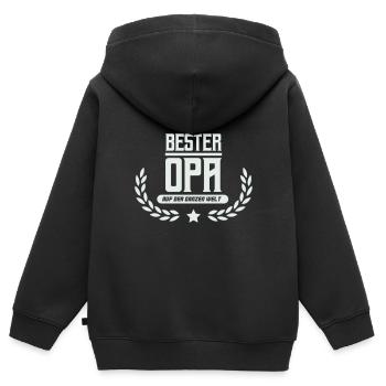 bester opa der welt - Kinder Premium Organic Zip Hoodie - Schwarz - Hinten - AI Model Kid Male (0cm)