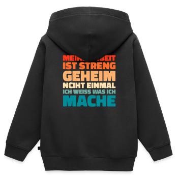Humour noir Travail drôle Discours drôles - Sweat Premium à capuche zippé enfant bio - noir - Dos - AI Model Kid Male (0cm)