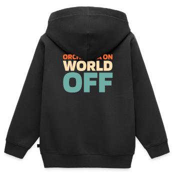 Orchester Orchestra On World Off - Kinder Premium Organic Zip Hoodie - Schwarz - Hinten - AI Model Kid Male (0cm)