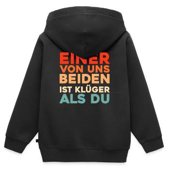 Schwarzer Humor - Kinder Premium Organic Zip Hoodie - Schwarz - Hinten - AI Model Kid Male (0cm)