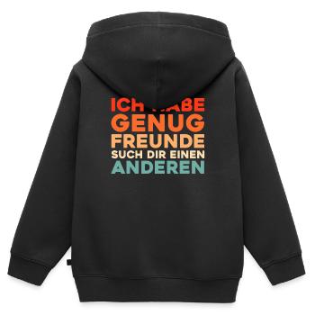 Schwarzer Humor - Kinder Premium Organic Zip Hoodie - Schwarz - Hinten - AI Model Kid Male (0cm)