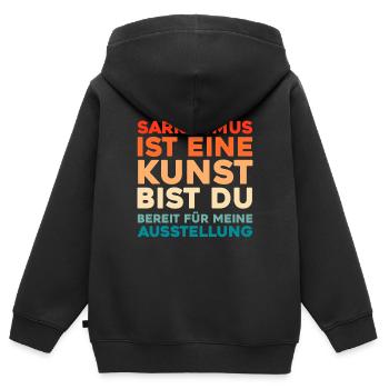 Schwarzer Humor - Kinder Premium Organic Zip Hoodie - Schwarz - Hinten - AI Model Kid Male (0cm)