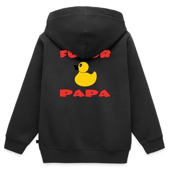 FUTURE DAD - Kids Premium Organic Zip-up Hoodie - black - Back - AI Model Kid Male (0cm)