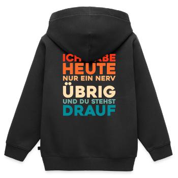 Schwarzer Humor - Kinder Premium Organic Zip Hoodie - Schwarz - Hinten - AI Model Kid Male (0cm)