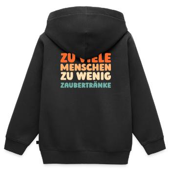 Schwarzer Humor - Kinder Premium Organic Zip Hoodie - Schwarz - Hinten - AI Model Kid Male (0cm)