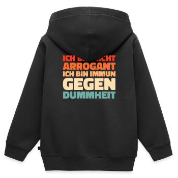 Schwarzer Humor - Kinder Premium Organic Zip Hoodie - Schwarz - Hinten - AI Model Kid Male (0cm)