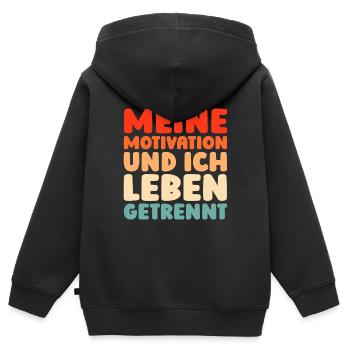 Schwarzer Humor - Kinder Premium Organic Zip Hoodie - Schwarz - Hinten - AI Model Kid Male (0cm)