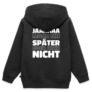 Schwarzer Humor - Kinder Premium Organic Zip Hoodie - Schwarz - Hinten - AI Model Kid Male (0cm)