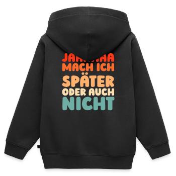 Schwarzer Humor - Kinder Premium Organic Zip Hoodie - Schwarz - Hinten - AI Model Kid Male (0cm)