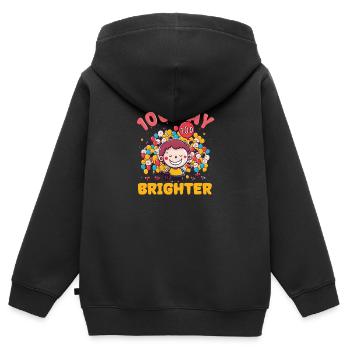 100 Tage in der Schule 100 Tage heller - Kinder Premium Organic Zip Hoodie - Schwarz - Hinten - AI Model Kid Male (0cm)