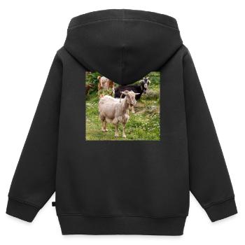 Chèvre de montagne dans le parc national Parc de l’île de Kos - Sweat Premium à capuche zippé enfant bio - noir - Dos - AI Model Kid Male (0cm)