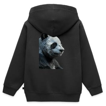 Panda - Kinder Premium Organic Zip Hoodie - Schwarz - Hinten - AI Model Kid Male (0cm)