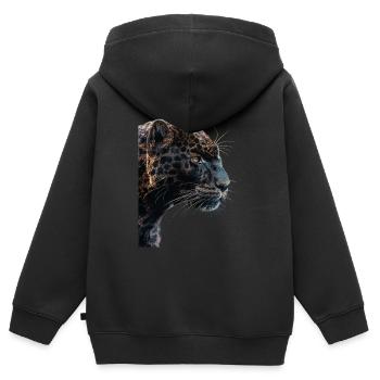 Panthère - Sweat Premium à capuche zippé enfant bio - noir - Dos - AI Model Kid Male (0cm)