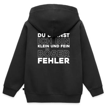 Schwarzer Humor - Kinder Premium Organic Zip Hoodie - Schwarz - Hinten - AI Model Kid Male (0cm)