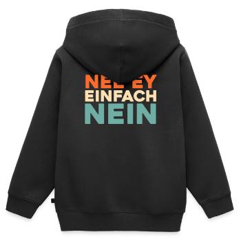 Schwarzer Humor Nee Ey Einfach Nein - Kinder Premium Organic Zip Hoodie - Schwarz - Hinten - AI Model Kid Male (0cm)