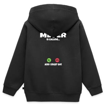 Meyer appelle appelle l’idée cadeau - Sweat Premium à capuche zippé enfant bio - noir - Dos - AI Model Kid Male (0cm)