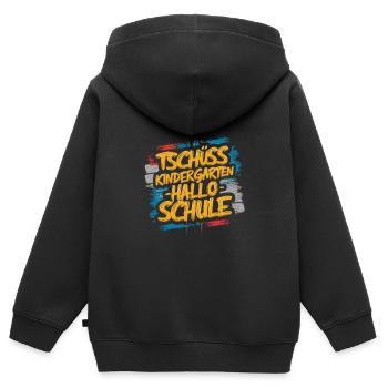 Goodbye Kindergarten Hello School Enrollment - Kids Premium Organic Zip-up Hoodie - black - Back - AI Model Kid Male (0cm)