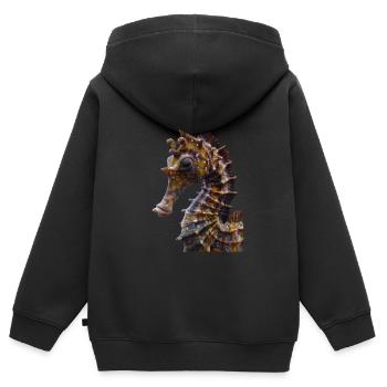 Hippocampe - Sweat Premium à capuche zippé enfant bio - noir - Dos - AI Model Kid Male (0cm)