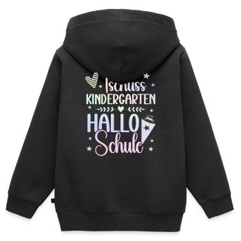 Schulkind 2024 Mädchen Regenbogen Einschulung 2024 - Kinder Premium Organic Zip Hoodie - Schwarz - Hinten - AI Model Kid Male (0cm)