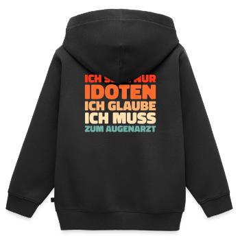 Schwarzer Humor - Kinder Premium Organic Zip Hoodie - Schwarz - Hinten - AI Model Kid Male (0cm)