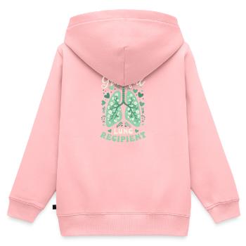 Lungentransplantation dankbarer Lungenempfänger - Kinder Premium Organic Zip Hoodie - Rosa - Hinten - AI Model Kid Female (0cm)