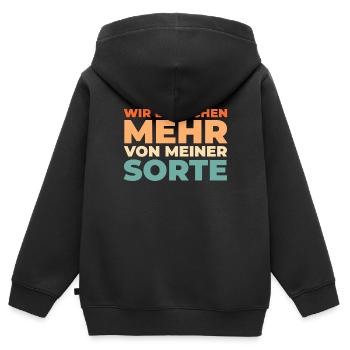 Schwarzer Humor - Kinder Premium Organic Zip Hoodie - Schwarz - Hinten - AI Model Kid Male (0cm)