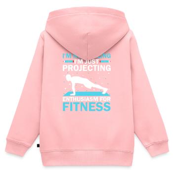 Professeur d’éducation physique Professeurs d’éducation physique École Spor - Sweat Premium à capuche zippé enfant bio - rose - Dos - AI Model Kid Female (0cm)