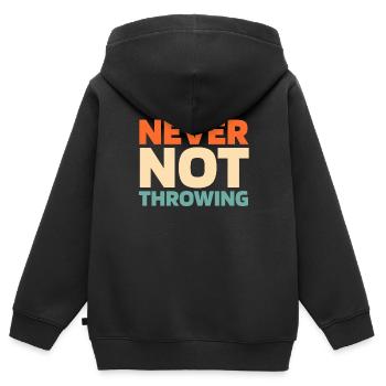 Lancer de hache Lanceur de hache - Sweat Premium à capuche zippé enfant bio - noir - Dos - AI Model Kid Male (0cm)