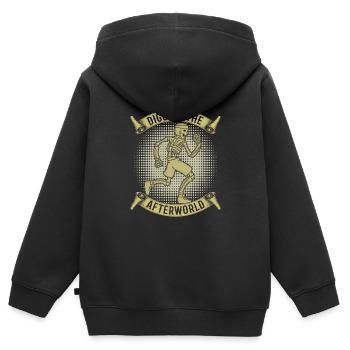 Ultramarathon Skelett - Kinder Premium Organic Zip Hoodie - Schwarz - Hinten - AI Model Kid Male (0cm)