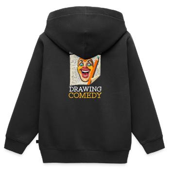 Lachfalten im Improvisationstheater: Comedy zeichnen - Kinder Premium Organic Zip Hoodie - Schwarz - Hinten - AI Model Kid Male (0cm)
