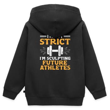 Professeur d’éducation physique Professeurs d’éducation physique École Spor - Sweat Premium à capuche zippé enfant bio - noir - Dos - AI Model Kid Male (0cm)