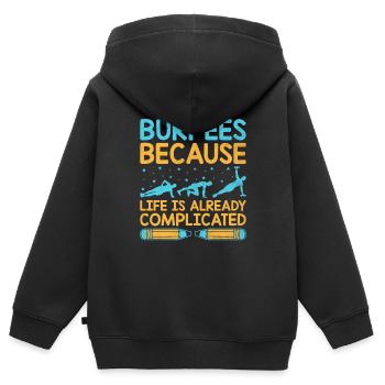 Professeur d’éducation physique Professeurs d’éducation physique École Spor - Sweat Premium à capuche zippé enfant bio - noir - Dos - AI Model Kid Male (0cm)