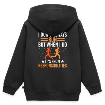 Professeur d’éducation physique Professeurs d’éducation physique École Spor - Sweat Premium à capuche zippé enfant bio - noir - Dos - AI Model Kid Male (0cm)