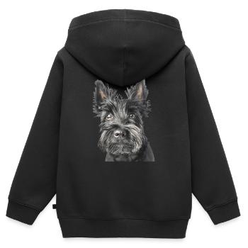 Scottish Terrier - Kids Premium Organic Zip-up Hoodie - black - Back - AI Model Kid Male (0cm)