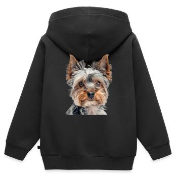 Yorkshire Terrier - Kinder Premium Organic Zip Hoodie - Schwarz - Hinten - AI Model Kid Male (0cm)