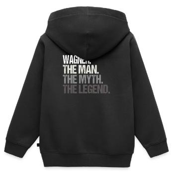 Wagner The Man The Myth Legend - Kinder Premium Organic Zip Hoodie - Schwarz - Hinten - AI Model Kid Male (0cm)