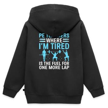 Professeur d’éducation physique Professeurs d’éducation physique École Spor - Sweat Premium à capuche zippé enfant bio - noir - Dos - AI Model Kid Male (0cm)