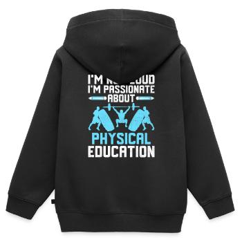 Professeur d’éducation physique Professeurs d’éducation physique École Spor - Sweat Premium à capuche zippé enfant bio - noir - Dos - AI Model Kid Male (0cm)
