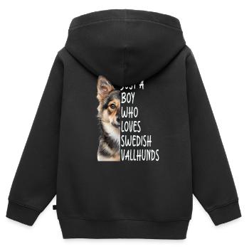 Schwedischer Vallhund - Kinder Premium Organic Zip Hoodie - Schwarz - Hinten - AI Model Kid Male (0cm)