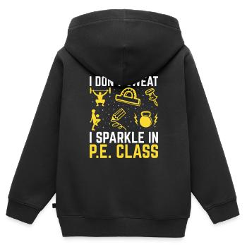 Professeur d’éducation physique Professeurs d’éducation physique École Spor - Sweat Premium à capuche zippé enfant bio - noir - Dos - AI Model Kid Male (0cm)