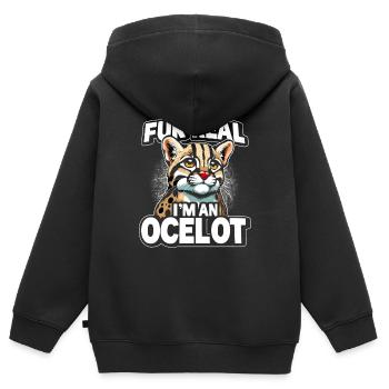 Ozelot Wild Cat Exotic Pets Jungle Big Cat - Kinder Premium Organic Zip Hoodie - Schwarz - Hinten - AI Model Kid Male (0cm)
