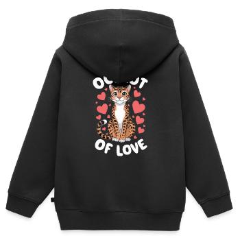 Ozelot Wild Cat Exotic Pets Jungle Big Cat - Kinder Premium Organic Zip Hoodie - Schwarz - Hinten - AI Model Kid Male (0cm)