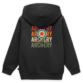Bogenschießen Bogensport Bogenschütze - Kinder Premium Organic Zip Hoodie - Schwarz - Hinten - AI Model Kid Male (0cm)