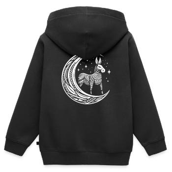 Muli Esel Stammes Moon Phases - Kinder Premium Organic Zip Hoodie - Schwarz - Hinten - AI Model Kid Male (0cm)