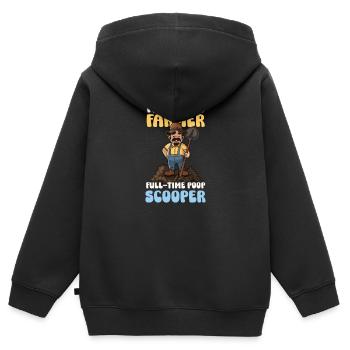 Dairy Farmer Part-Time Full-Time Poop Scooper - Kids Premium Organic Zip-up Hoodie - black - Back - AI Model Kid Male (0cm)