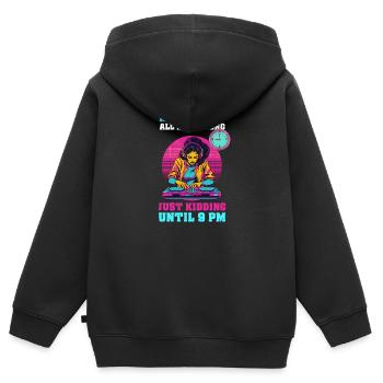 EDM Rave Mom House Music Until 9 PM - Kids Premium Organic Zip-up Hoodie - black - Back - AI Model Kid Male (0cm)