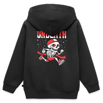 Ultramarathon Skelett Undeath - Kinder Premium Organic Zip Hoodie - Schwarz - Hinten - AI Model Kid Male (0cm)