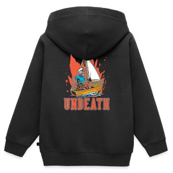 Voilier Marin Voilier Mort-Mort - Sweat Premium à capuche zippé enfant bio - noir - Dos - AI Model Kid Male (0cm)