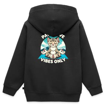 Ozelot Wild Cat Exotic Pets Jungle Big Cat - Kinder Premium Organic Zip Hoodie - Schwarz - Hinten - AI Model Kid Male (0cm)