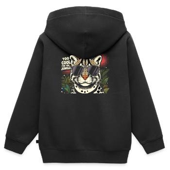 Ozelot Wild Cat Exotic Pets Jungle Big Cat - Kinder Premium Organic Zip Hoodie - Schwarz - Hinten - AI Model Kid Male (0cm)